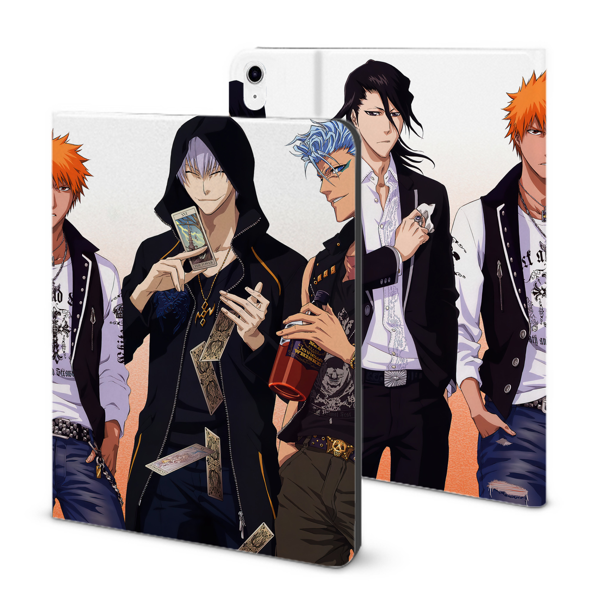 （画像用） ブリーチ BLEACH IPad ケース ブック型 PUレザー TPU 耐衝撃 軽量 薄型 ペン収納なし 全面保護 IPad 各モデル対応